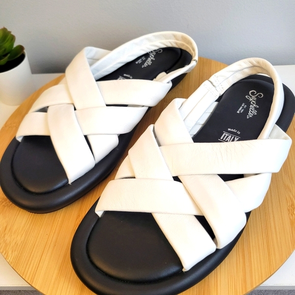 Seychelles Shoes - SEYCHELLES Punchline white padded chunky strappy slingback round flat sandals